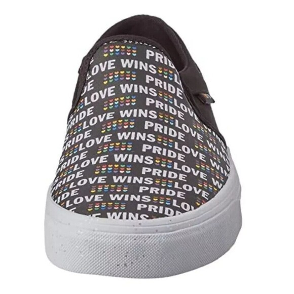 Vans Pride Womans Size 8 Love Wins Asher Slip On Black Glitter Rainbow S… - Picture 12 of 15